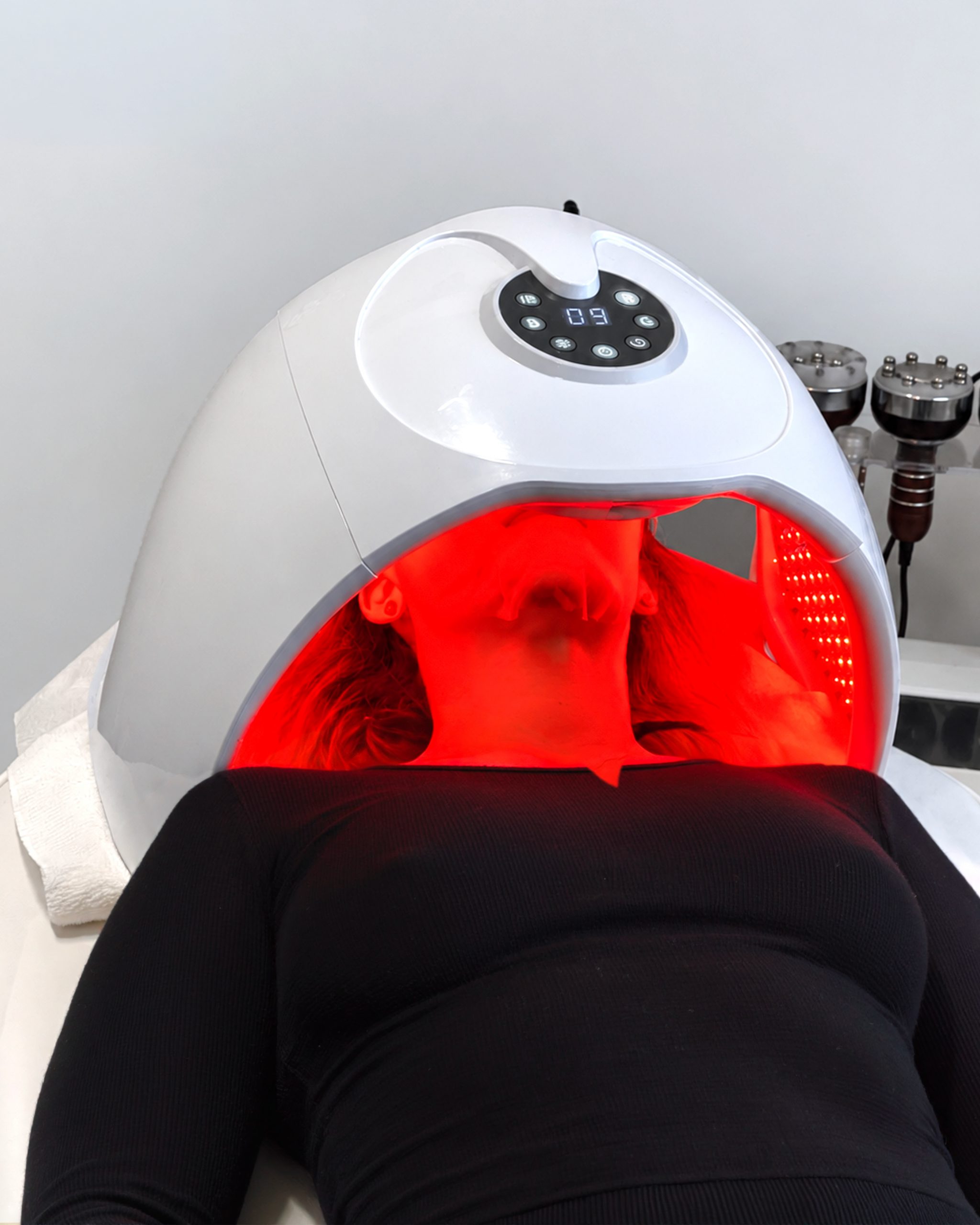 Actifs hydratants, masque personnalisé et LED